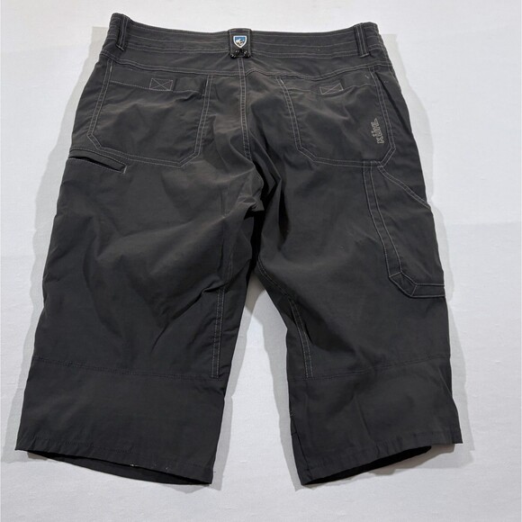 KUHL Charcoal Gray Cargo Carpenter Pockets Hiking Shorts Mens Nylon Sz 34 FLAWS - Picture 11 of 12